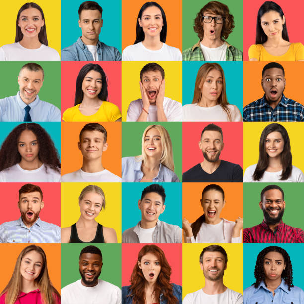 istock Collage of diverse people expressing different emotions 1305349482