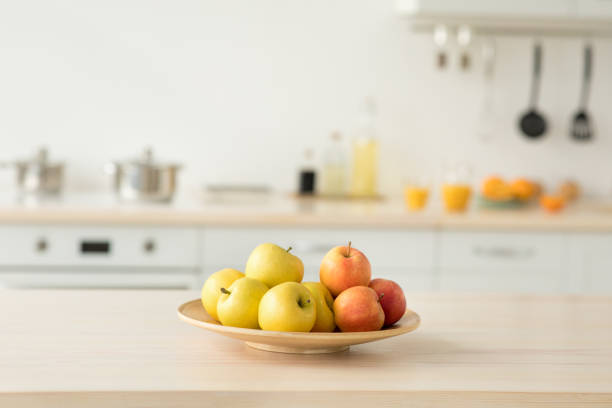 istock Food and drinks in interior of minimal modern kitchen 1305350029