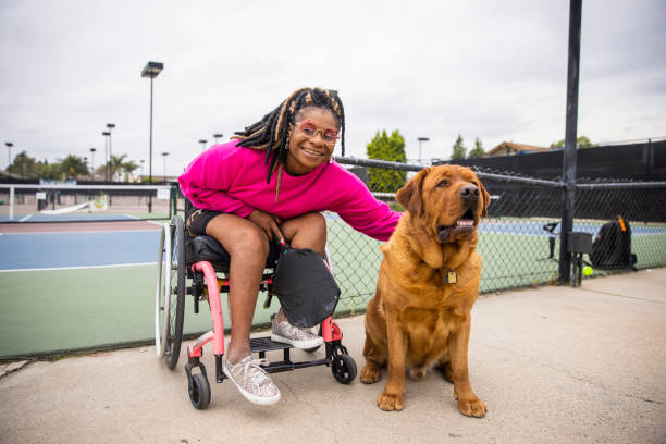 joven negra discapacitada en silla de ruedas jugando pickleball con amigo - wheelchair tennis physical impairment athlete fotografías e imágenes de stock