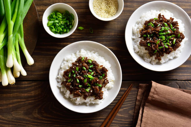 istock Korean ground beef and rice bowls 1305355674