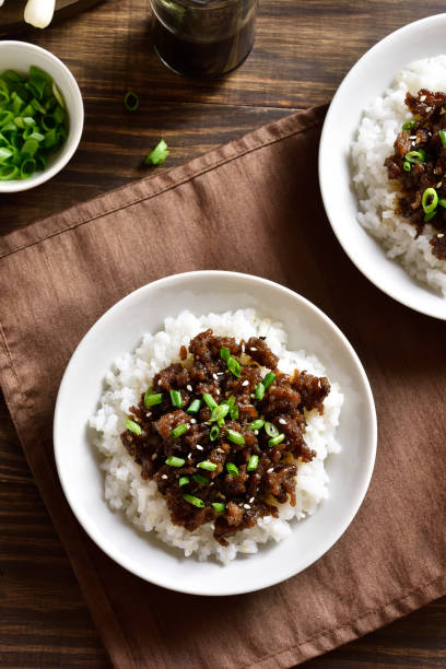 istock Korean ground beef and rice bowls 1305355688