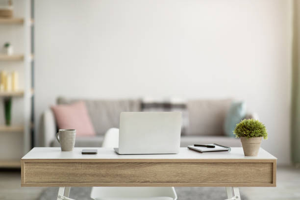 istock Home managers workplace, working with clients during covid-19 lockdown 1305355856