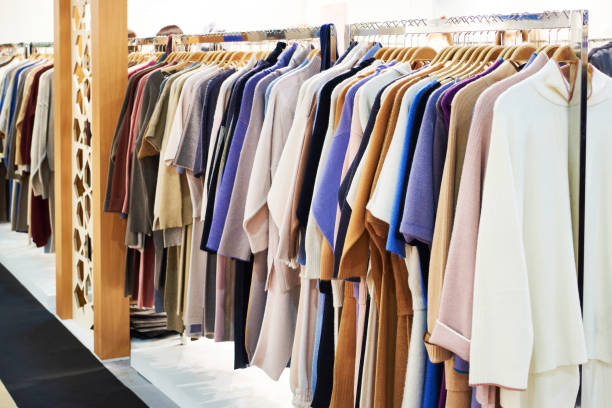 istock Women's clothing in store 1305360990
