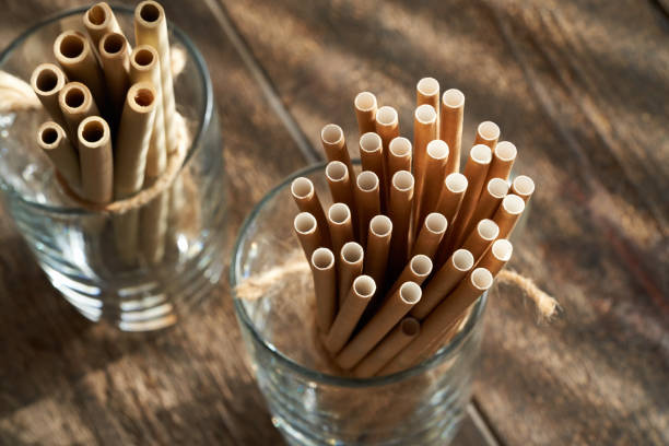 istock Paper and bamboo straws, the latter in the background - zero-waste 1305376136
