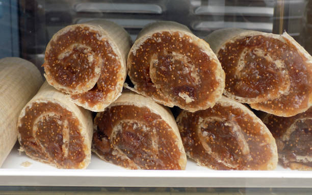 istock Rolls with fig jam in the pastry shop window 1305382653