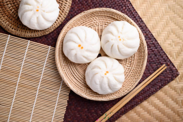 istock Steamed buns stuffed with minced pork 1305385781
