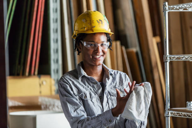 istock Black woman working in warehouse 1305389211