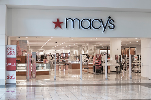 Indianapolis - Circa January 2021: Macy's mall location. Macys plans to continue closing stores.