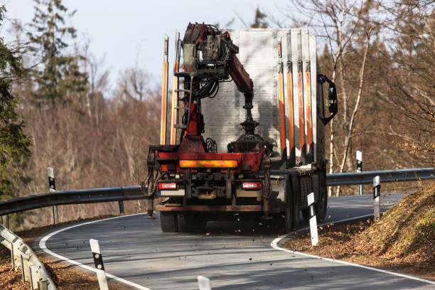 istock an empty timber haulage truck on the road 1305391689