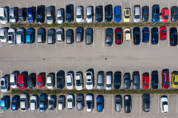 istock Parking Lot, Aerial View 1305393693