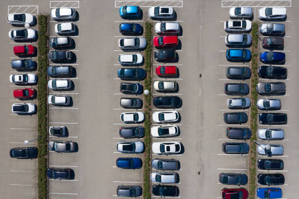 istock Parking Lot, Aerial View 1305394424