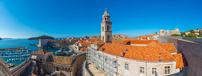 Aerial view of Rosary church of Dominican monastery in Dubrovnik, Croatia