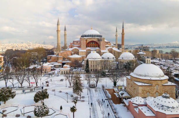 istock Hagia Sophia in Snow Istanbul Turkey 1305401251