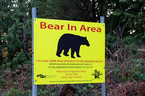 Tofino, Canada - December 11,2020: View of sign \