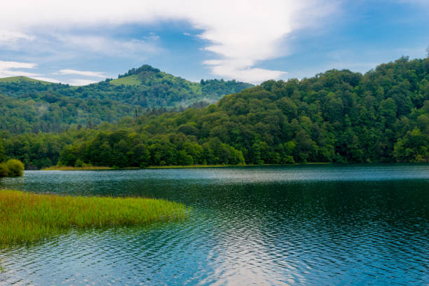 istock Azerbaijan, Goygol: Panoramic view landscape scenery on famous Lake  near Ganja 1305403391