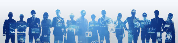 istock Business network concept. Group of businessperson. Teamwork. Human resources. 1305416089