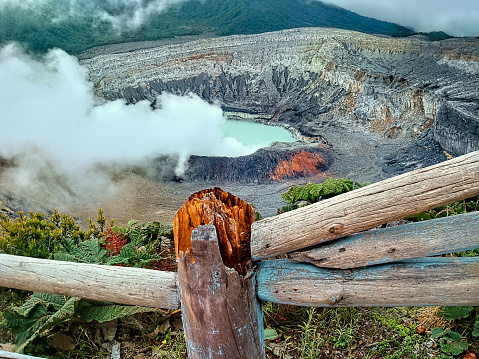 The summit crater of Poas Volcano