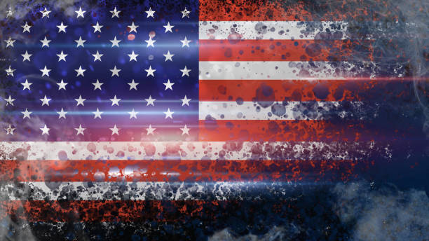 istock Light colors of American flag 1305416747