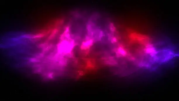 Photo of beautiful red purple nebula sky above the sky