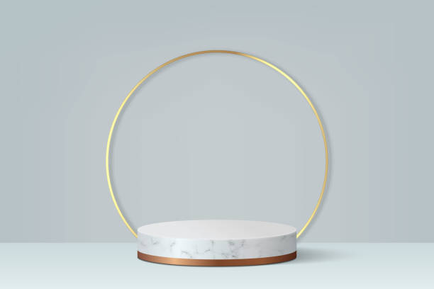 istock 3d minimal scene with podium, Cosmetic product presentation mockup 1305420273