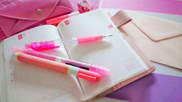 Collection of pink stationery