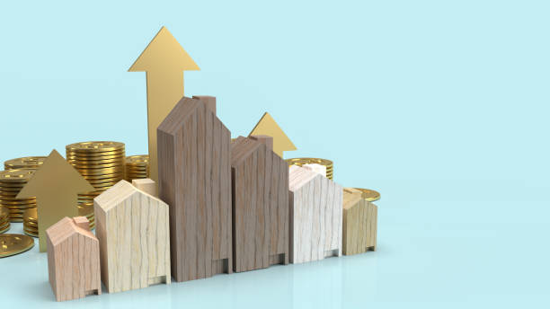 istock The wood home on gold coins for property content 3d rendering 1305423709