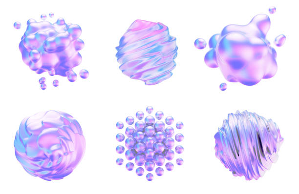 Trippy Abstract Shapes on white background