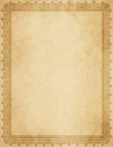 istock Old grunge paper with ornamental border. 1305434545