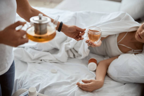 istock Frustrated young female person taking glass cup 1305434674