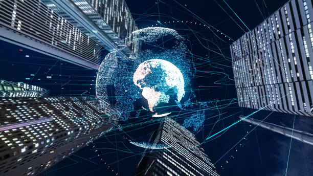 istock Global communication network concept. International city. 5G. IoT (Internet of Things). Telecommunication. 1305439035