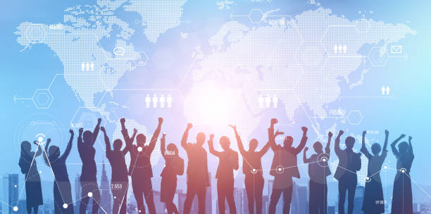 Global business concept. Management strategy. Business communication. Human resources.