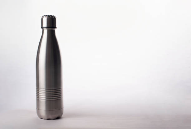 istock Metal water bottle on white background 1305446244