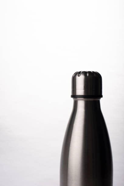 istock Metal water bottle on white background 1305446273