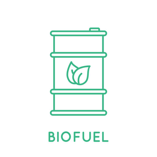 ilustrações de stock, clip art, desenhos animados e ícones de biofuel barrel line icon. biomass energy concept. - biodiesel