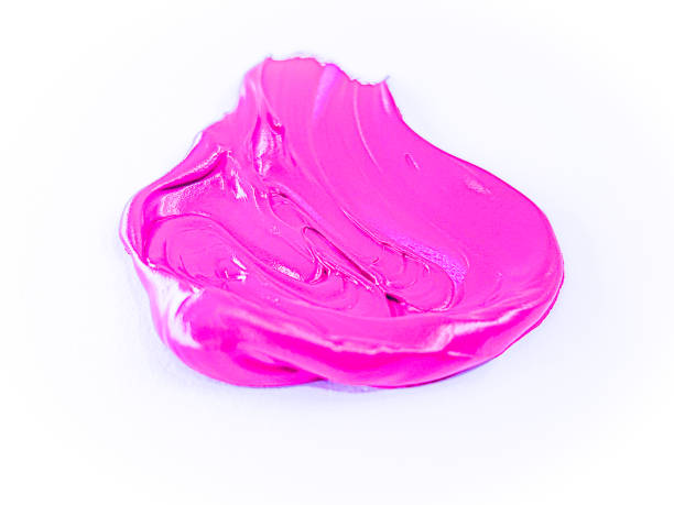 istock Pink lipstick smear smudge on white, women's lips, love background, cosmetics composition, make up composition, lipstick brush strokes 1305458988