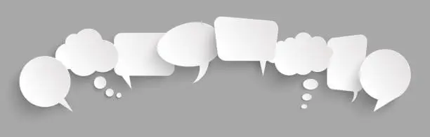 Vector illustration of sticker speech bubbles with shadow