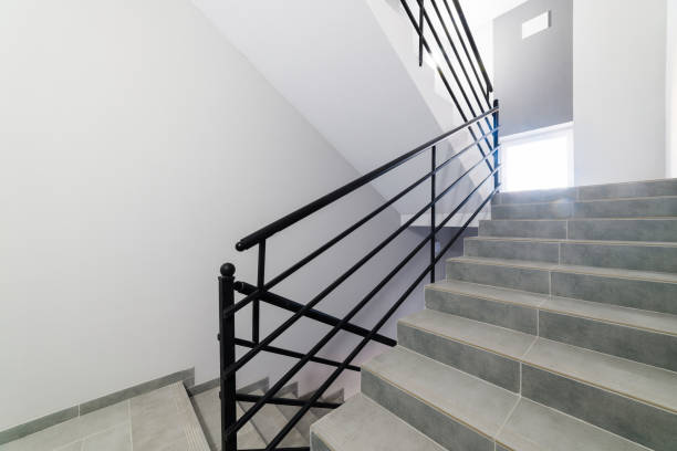 istock Metallic black handmade loft-style railings 1305460679