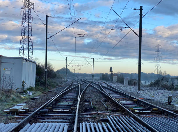 istock Frost at Mucking Crossing, Thurrock 1305460681