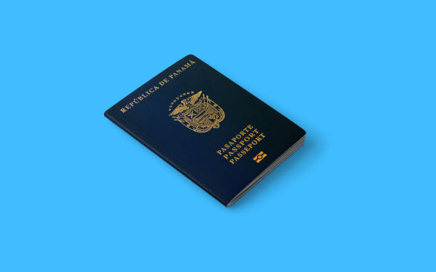 Official passport of Panama,Panamanian passport official passport of Panama,Panamanian passport issued to citizens of Panama to facilitate international travel blue us passport cover stock pictures, royalty-free photos & images