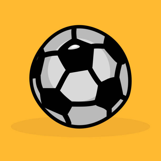 Isolated Soccer Ball In Cartoon Kawaii Style On Yellow Background Football  Sport Vector Icon Stock Illustration - Download Image Now - iStock