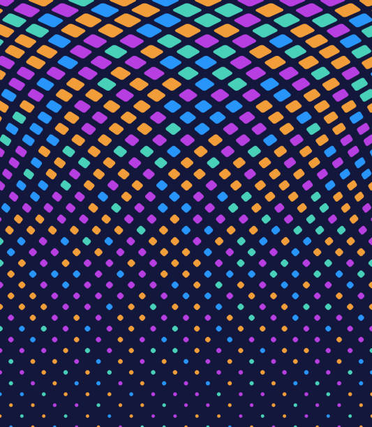 ilustrações de stock, clip art, desenhos animados e ícones de color pattern halftone abstract background - vibrant color checked backgrounds multi colored