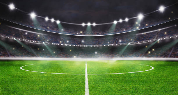 campo de jogo de futebol texturizado - centro, meio-campo - equipa internacional de futebol - fotografias e filmes do acervo