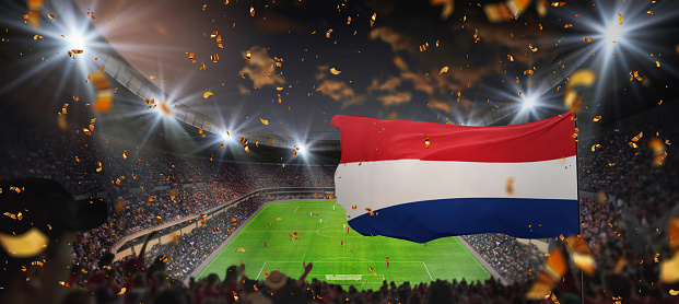 soccer stadium with Holland/Niederlande flag