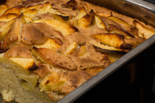istock Close up Apple cake in the oven-tray pan 1305477184