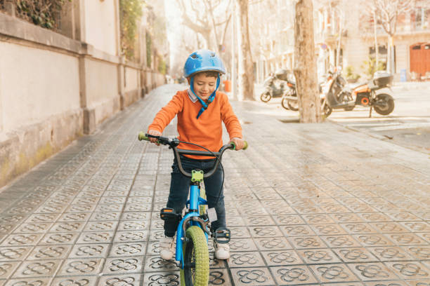 Boy riding a bike