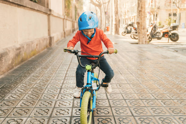 Boy riding a bike