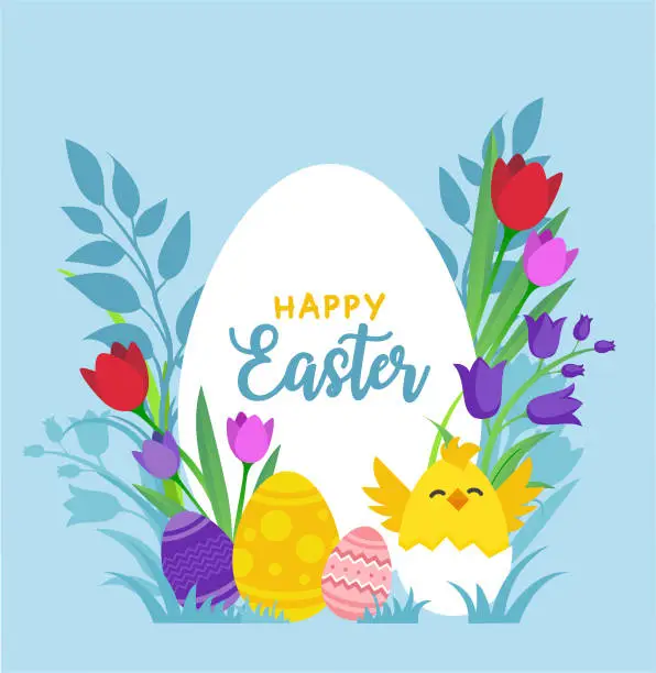 Vector illustration of Illustration of Happy Easter Holiday