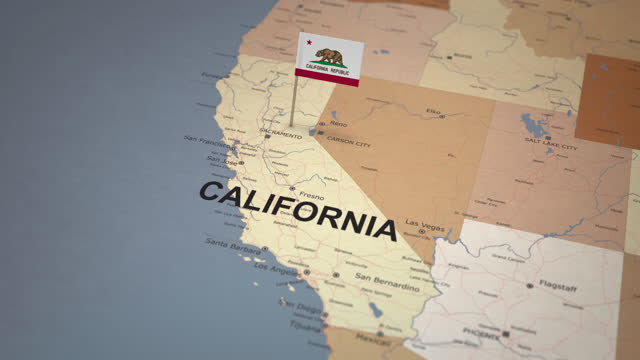 California Map with State Flag