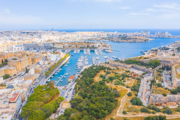 Photo of Valletta, Malta - Aerial panoramic skyline day time view of Valletta, Sliema, Gzira, Ta' Xbiex, Msida.