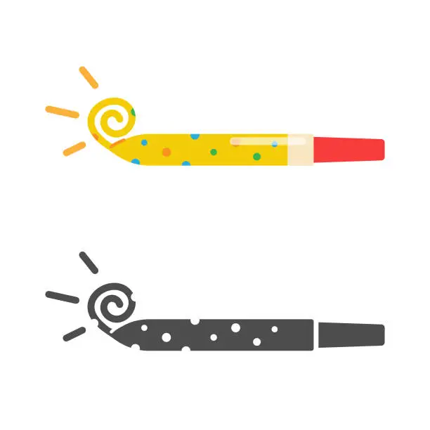 Vector illustration of Party Blower or Noisemaker Icon Vector Design on White Background.